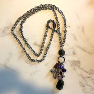 Lia Sophia silver and purple beads necklace